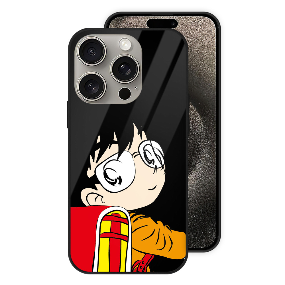 （画像用） 名探偵コナン 江戸川 コナン Detective Conan Conan Edogawa 【iPhone15Pro対応】スマホケース 耐衝撃＆黄変防止 背面ガラス