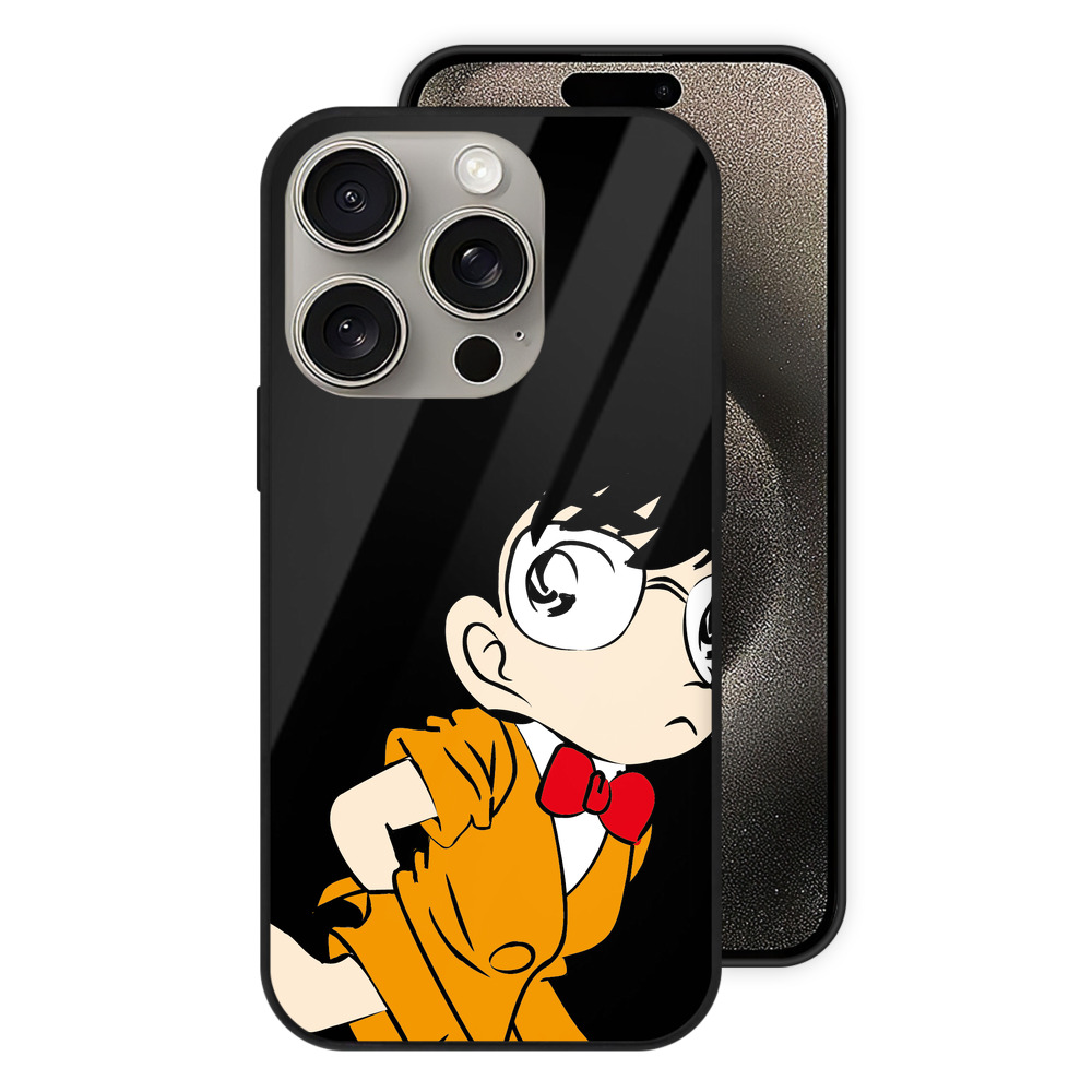 （画像用） 名探偵コナン 江戸川 コナン Detective Conan Conan Edogawa 【iPhone15Pro対応】スマホケース 耐衝撃＆黄変防止 背面ガラス