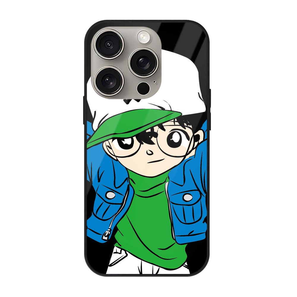 （画像用） 名探偵コナン 江戸川 コナン Detective Conan Conan Edogawa 【iPhone15Pro対応】スマホケース 耐衝撃＆黄変防止 背面ガラス