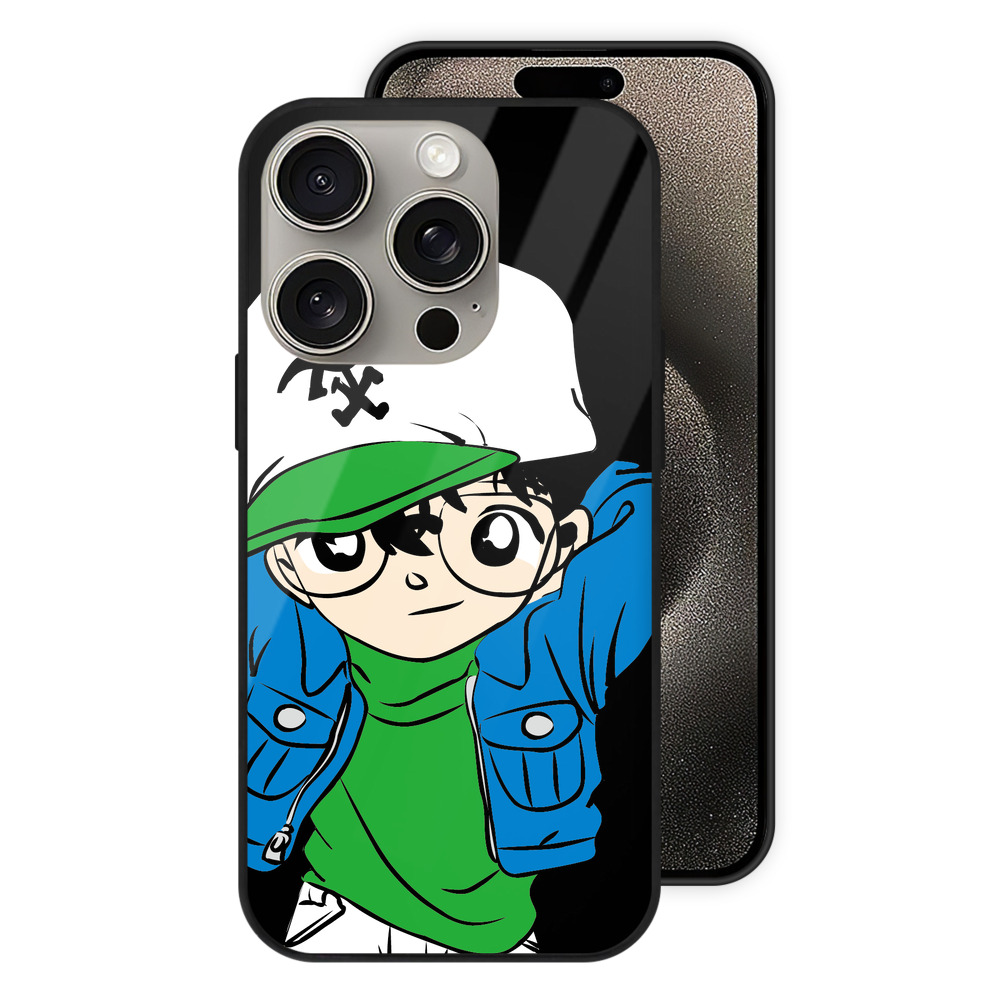 （画像用） 名探偵コナン 江戸川 コナン Detective Conan Conan Edogawa 【iPhone15Pro対応】スマホケース 耐衝撃＆黄変防止 背面ガラス