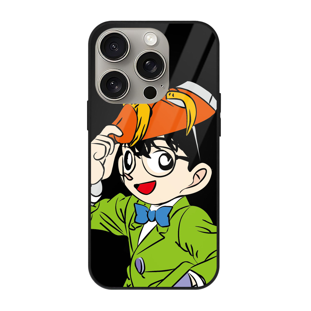 （画像用） 名探偵コナン 江戸川 コナン Detective Conan Conan Edogawa 【iPhone15Pro対応】スマホケース 耐衝撃＆黄変防止 背面ガラス