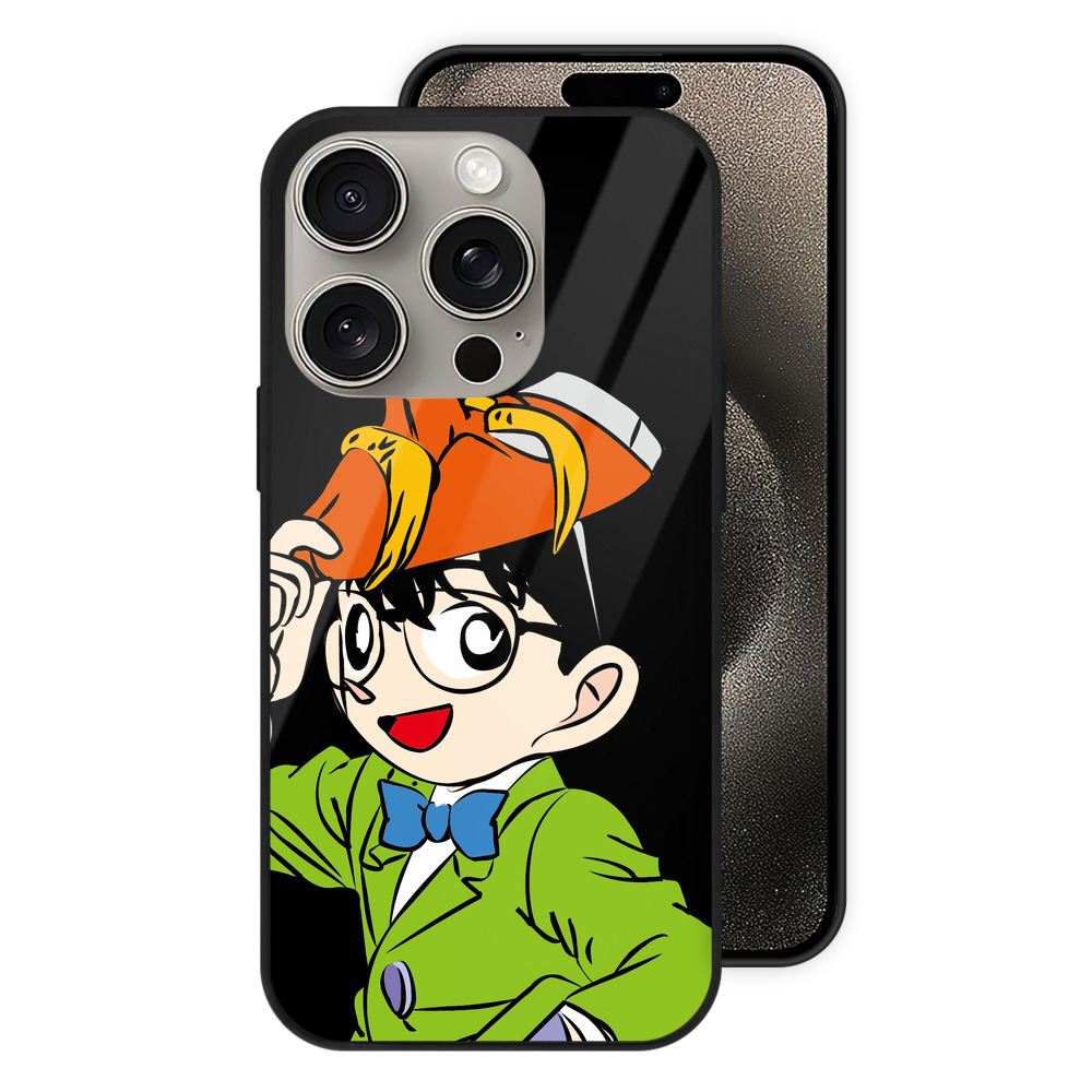 （画像用） 名探偵コナン 江戸川 コナン Detective Conan Conan Edogawa 【iPhone15Pro対応】スマホケース 耐衝撃＆黄変防止 背面ガラス