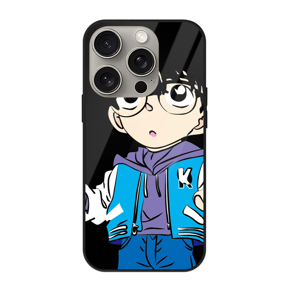 （画像用） 名探偵コナン 江戸川 コナン Detective Conan Conan Edogawa 【iPhone15Pro対応】スマホケース 耐衝撃＆黄変防止 背面ガラス
