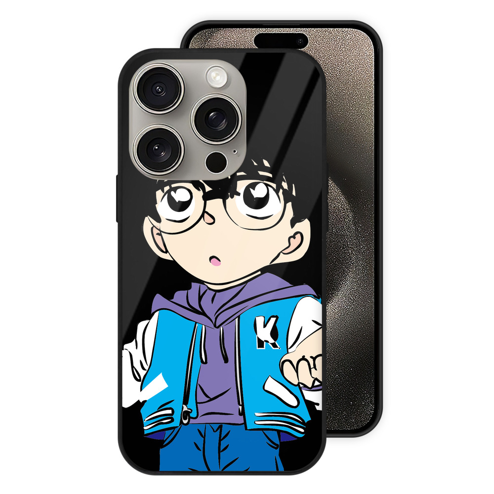 （画像用） 名探偵コナン 江戸川 コナン Detective Conan Conan Edogawa 【iPhone15Pro対応】スマホケース 耐衝撃＆黄変防止 背面ガラス