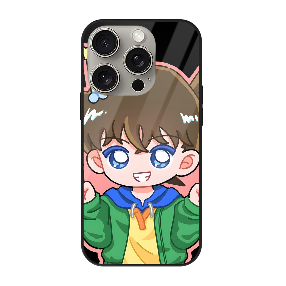 （画像用） 名探偵コナン 江戸川 コナン Detective Conan Conan Edogawa 【iPhone15Pro対応】スマホケース 耐衝撃＆黄変防止 背面ガラス