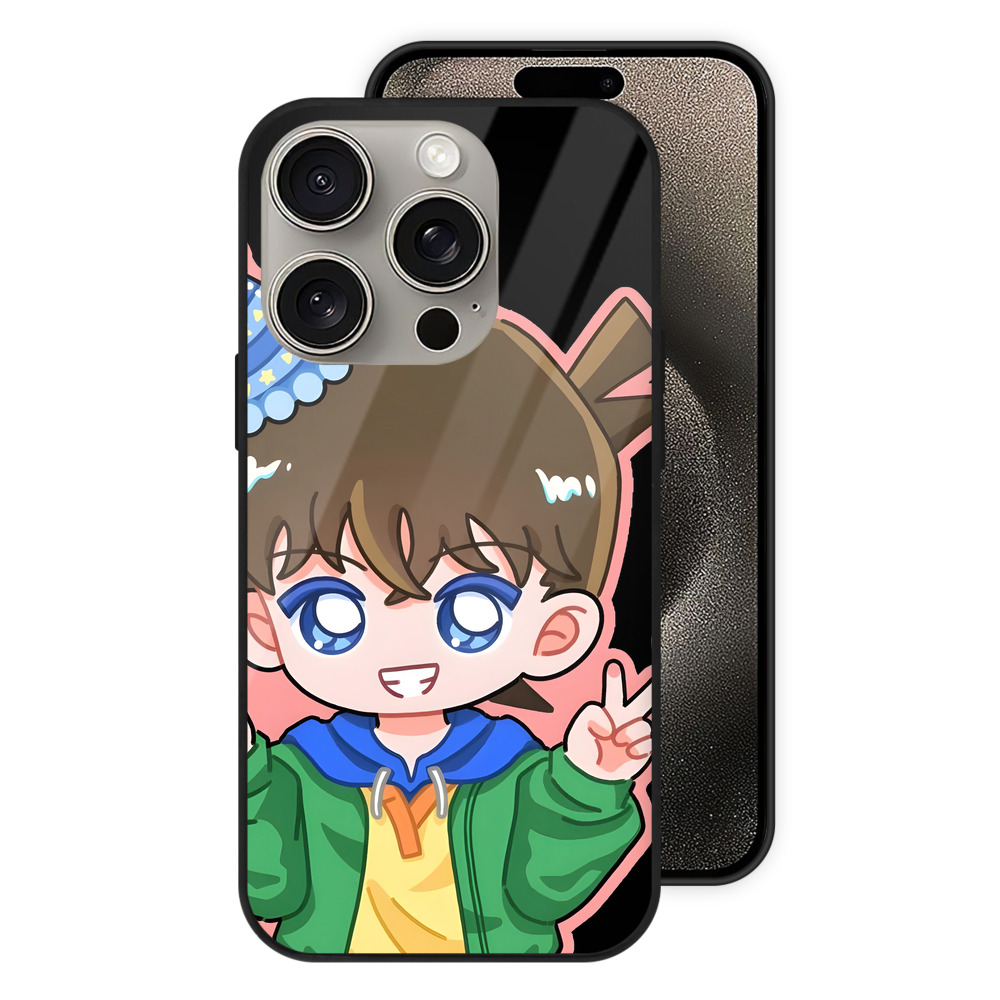 （画像用） 名探偵コナン 江戸川 コナン Detective Conan Conan Edogawa 【iPhone15Pro対応】スマホケース 耐衝撃＆黄変防止 背面ガラス