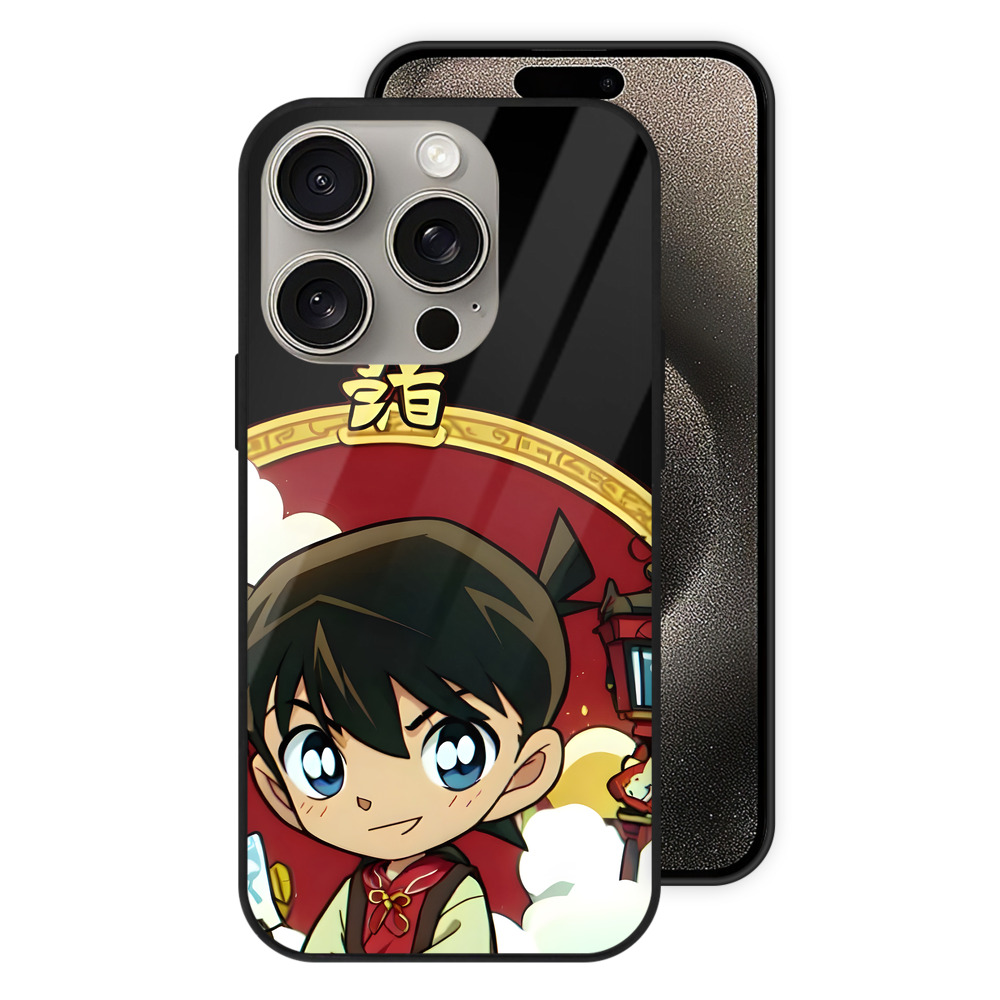 （画像用） 名探偵コナン 江戸川 コナン Detective Conan Conan Edogawa 【iPhone15Pro対応】スマホケース 耐衝撃＆黄変防止 背面ガラス