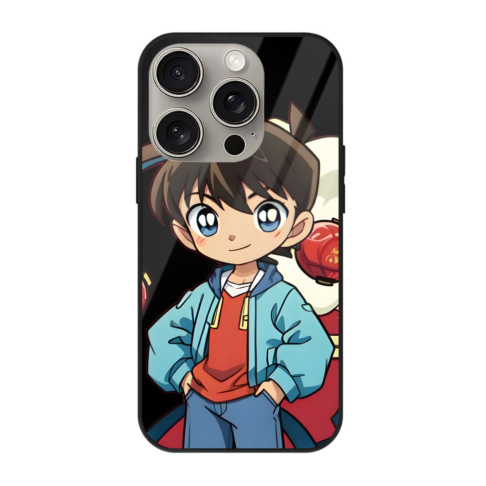 （画像用） 名探偵コナン 江戸川 コナン Detective Conan Conan Edogawa 【iPhone15Pro対応】スマホケース 耐衝撃＆黄変防止 背面ガラス
