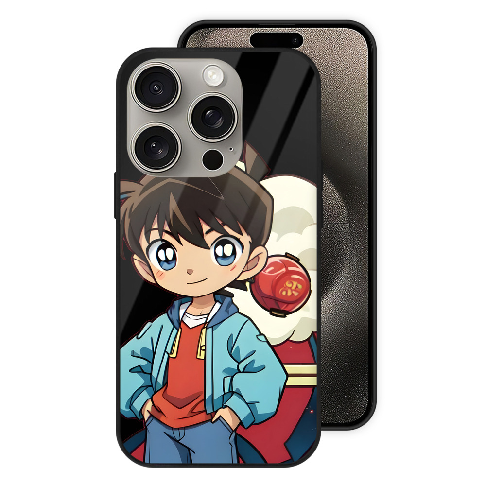 （画像用） 名探偵コナン 江戸川 コナン Detective Conan Conan Edogawa 【iPhone15Pro対応】スマホケース 耐衝撃＆黄変防止 背面ガラス