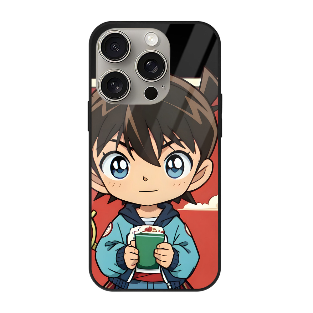 （画像用） 名探偵コナン 江戸川 コナン Detective Conan Conan Edogawa 【iPhone15Pro対応】スマホケース 耐衝撃＆黄変防止 背面ガラス