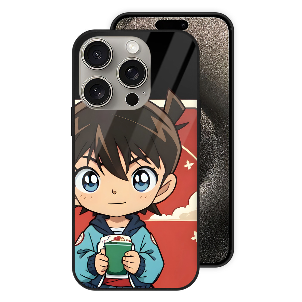 （画像用） 名探偵コナン 江戸川 コナン Detective Conan Conan Edogawa 【iPhone15Pro対応】スマホケース 耐衝撃＆黄変防止 背面ガラス