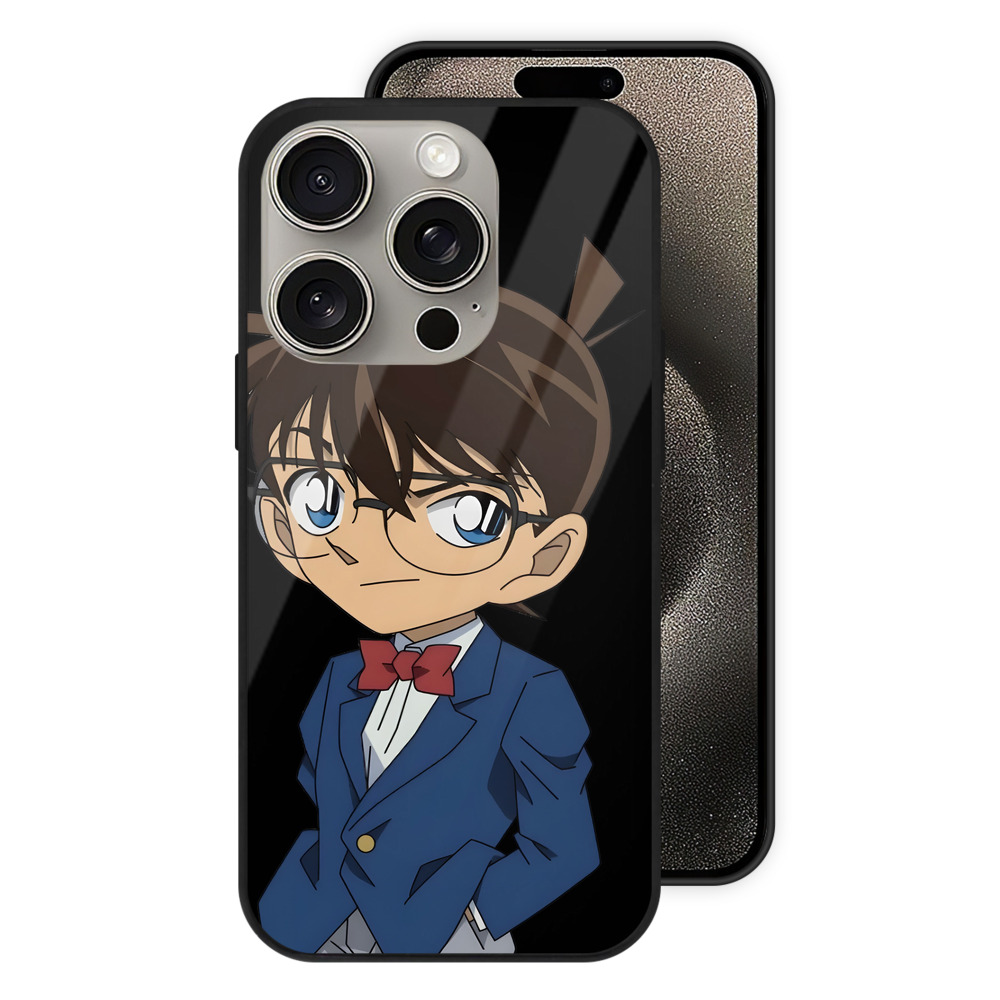 （画像用） 名探偵コナン 江戸川 コナン Detective Conan Conan Edogawa 【iPhone15Pro対応】スマホケース 耐衝撃＆黄変防止 背面ガラス