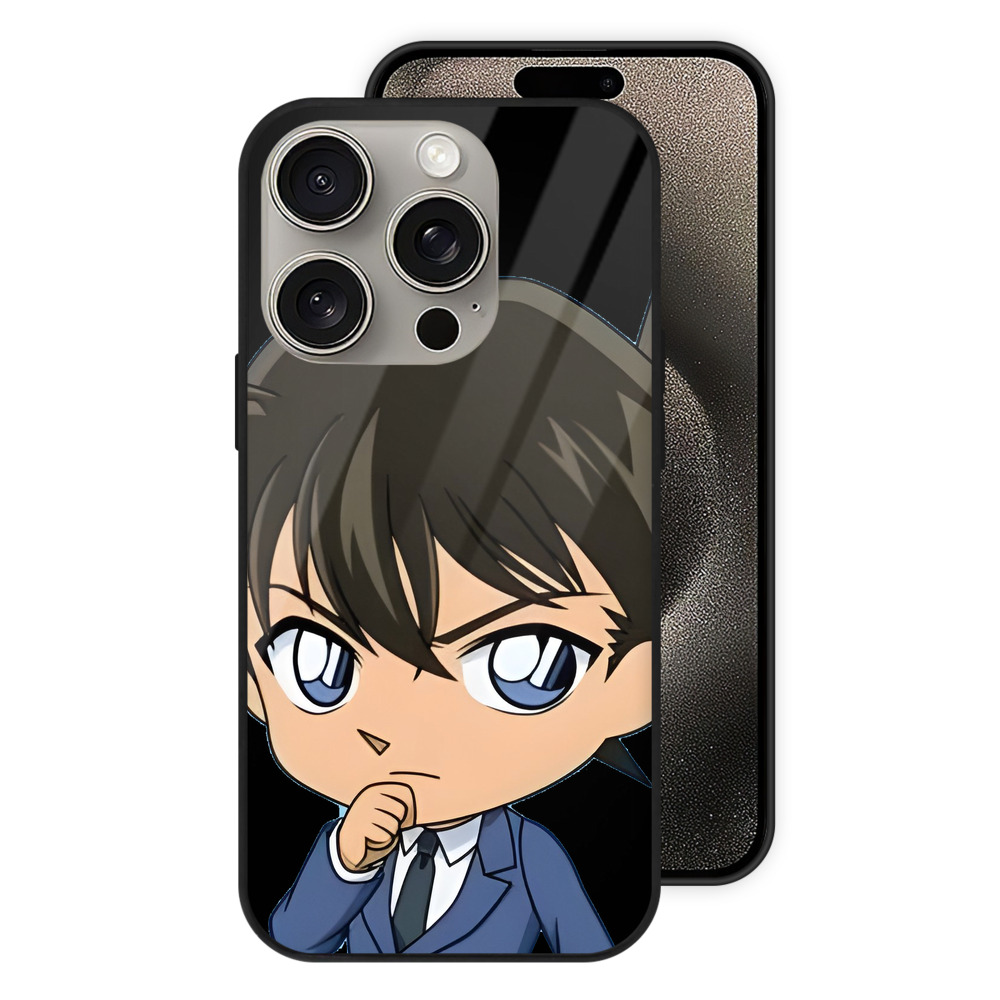 （画像用） 名探偵コナン 江戸川 コナン Detective Conan Conan Edogawa 【iPhone15Pro対応】スマホケース 耐衝撃＆黄変防止 背面ガラス