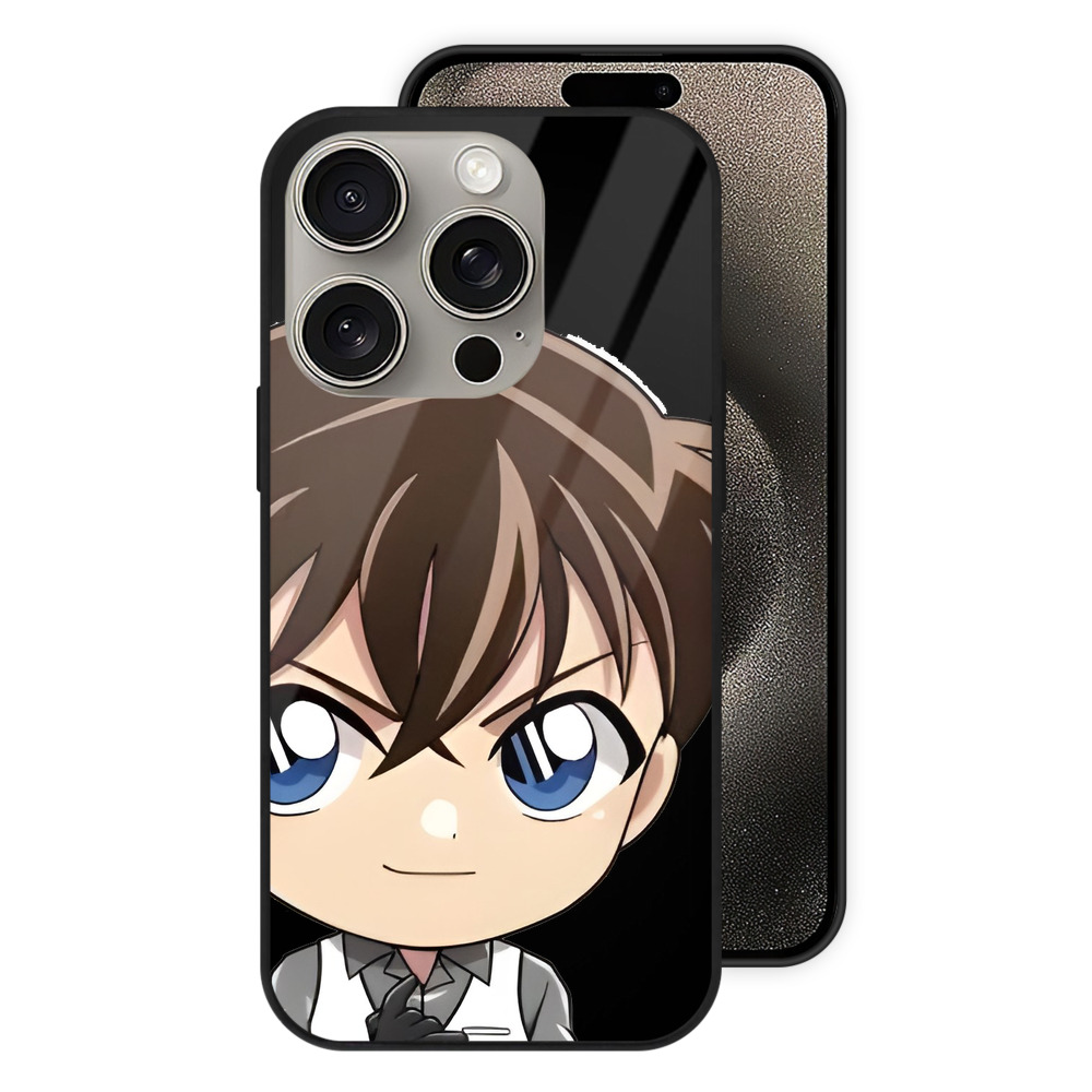（画像用） 名探偵コナン 江戸川 コナン Detective Conan Conan Edogawa 【iPhone15Pro対応】スマホケース 耐衝撃＆黄変防止 背面ガラス