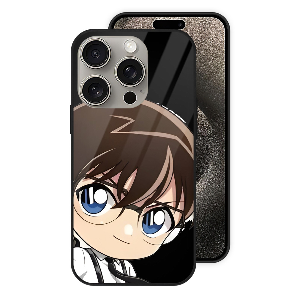 （画像用） 名探偵コナン 江戸川 コナン Detective Conan Conan Edogawa 【iPhone15Pro対応】スマホケース 耐衝撃＆黄変防止 背面ガラス