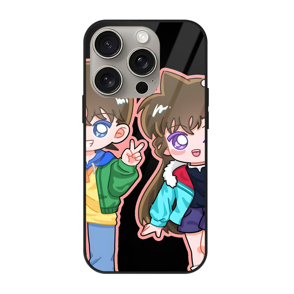 （画像用） 名探偵コナン 毛利 蘭 もうり らん、モーリ ラン Detective Conan Rachel Moore 【iPhone15Pro対応】スマホケース 耐衝撃＆黄変防止 背面ガラス