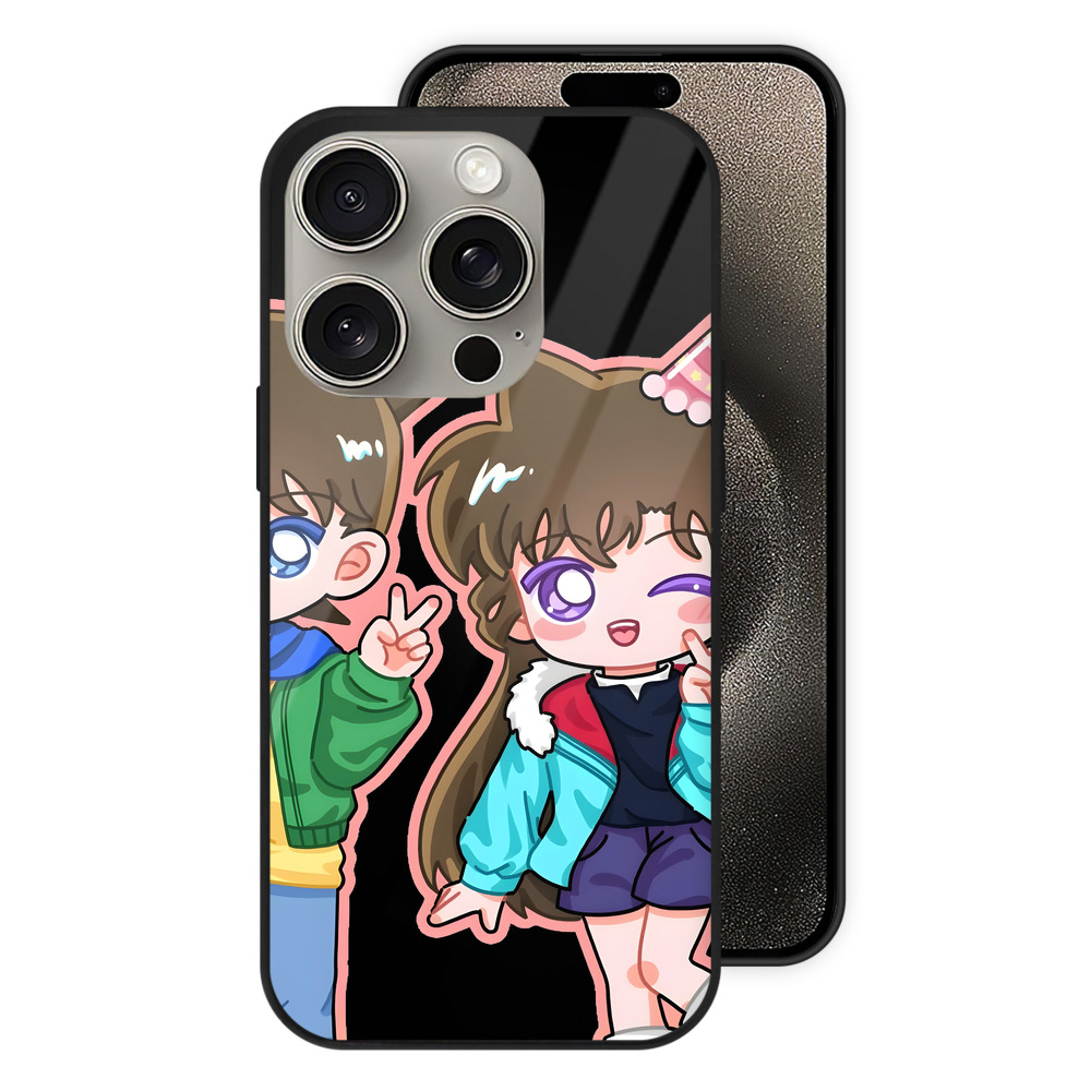 （画像用） 名探偵コナン 毛利 蘭 もうり らん、モーリ ラン Detective Conan Rachel Moore 【iPhone15Pro対応】スマホケース 耐衝撃＆黄変防止 背面ガラス