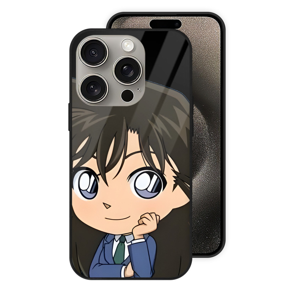 （画像用） 名探偵コナン 毛利 蘭 もうり らん、モーリ ラン Detective Conan Rachel Moore 【iPhone15Pro対応】スマホケース 耐衝撃＆黄変防止 背面ガラス