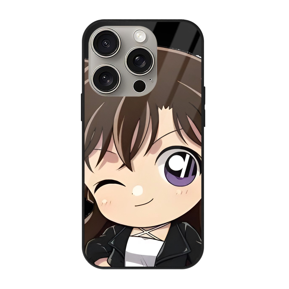 （画像用） 名探偵コナン 毛利 蘭 もうり らん、モーリ ラン Detective Conan Rachel Moore 【iPhone15Pro対応】スマホケース 耐衝撃＆黄変防止 背面ガラス