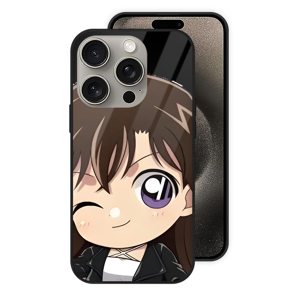 （画像用） 名探偵コナン 毛利 蘭 もうり らん、モーリ ラン Detective Conan Rachel Moore 【iPhone15Pro対応】スマホケース 耐衝撃＆黄変防止 背面ガラス
