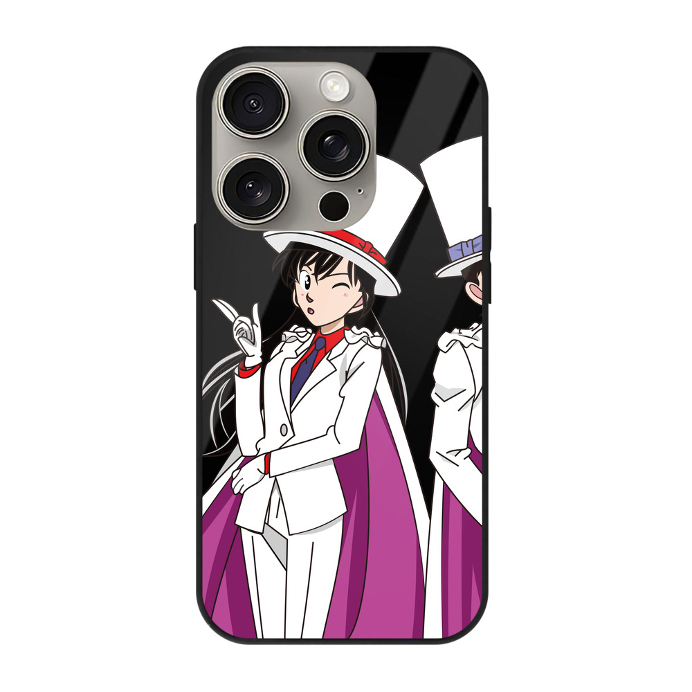 （画像用） 名探偵コナン くろば かいと Detective Conan Kuroba Kaito 【iPhone15Pro対応】スマホケース 耐衝撃＆黄変防止 背面ガラス