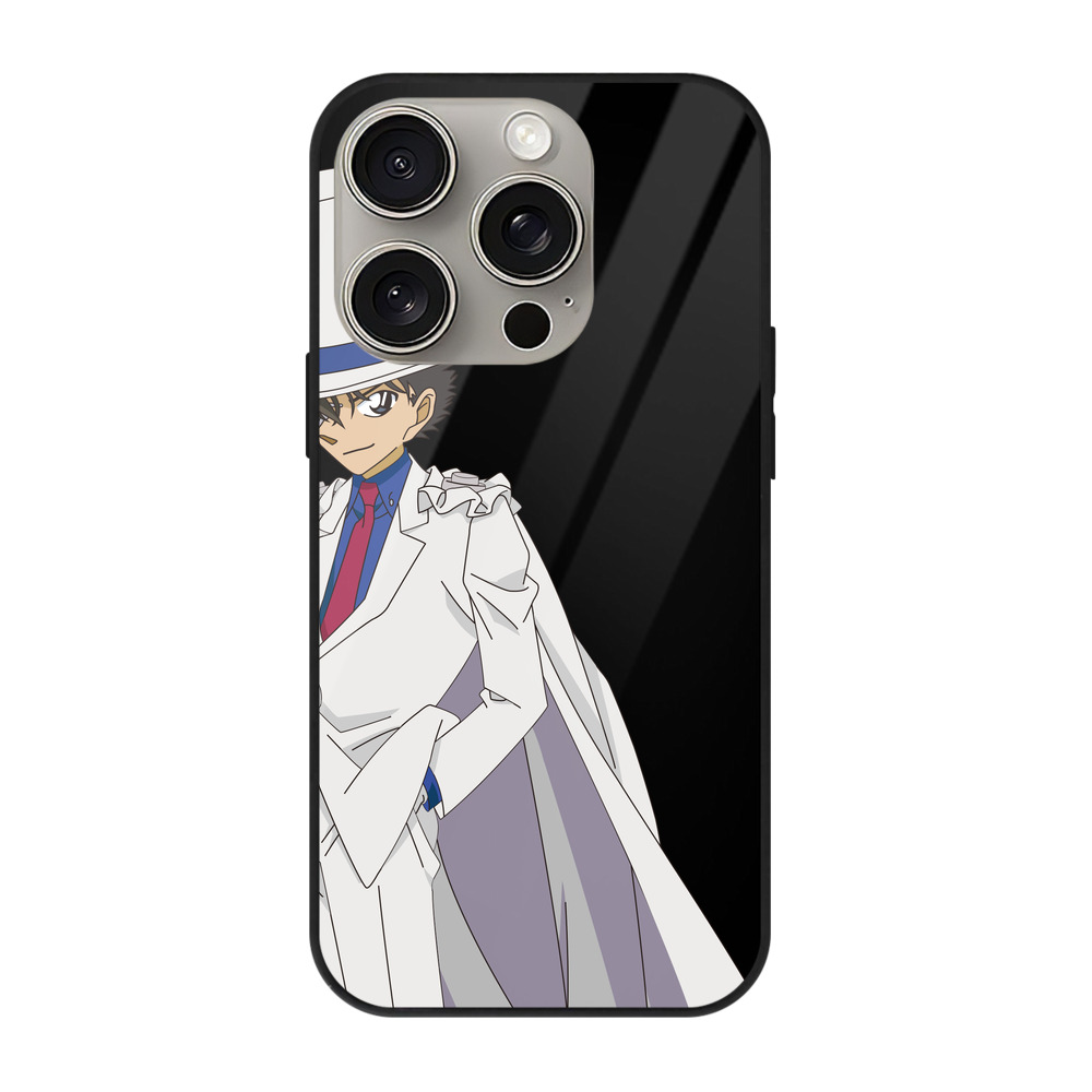 （画像用） 名探偵コナン くろば かいと Detective Conan Kuroba Kaito 【iPhone15Pro対応】スマホケース 耐衝撃＆黄変防止 背面ガラス