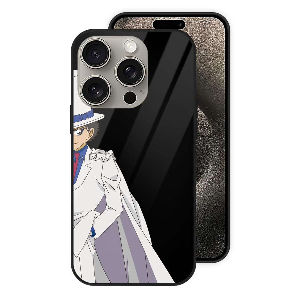 （画像用） 名探偵コナン くろば かいと Detective Conan Kuroba Kaito 【iPhone15Pro対応】スマホケース 耐衝撃＆黄変防止 背面ガラス