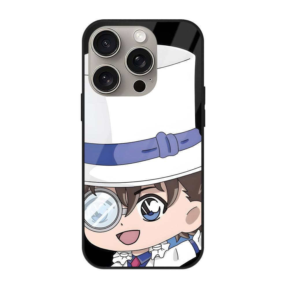 （画像用） 名探偵コナン くろば かいと Detective Conan Kuroba Kaito 【iPhone15Pro対応】スマホケース 耐衝撃＆黄変防止 背面ガラス