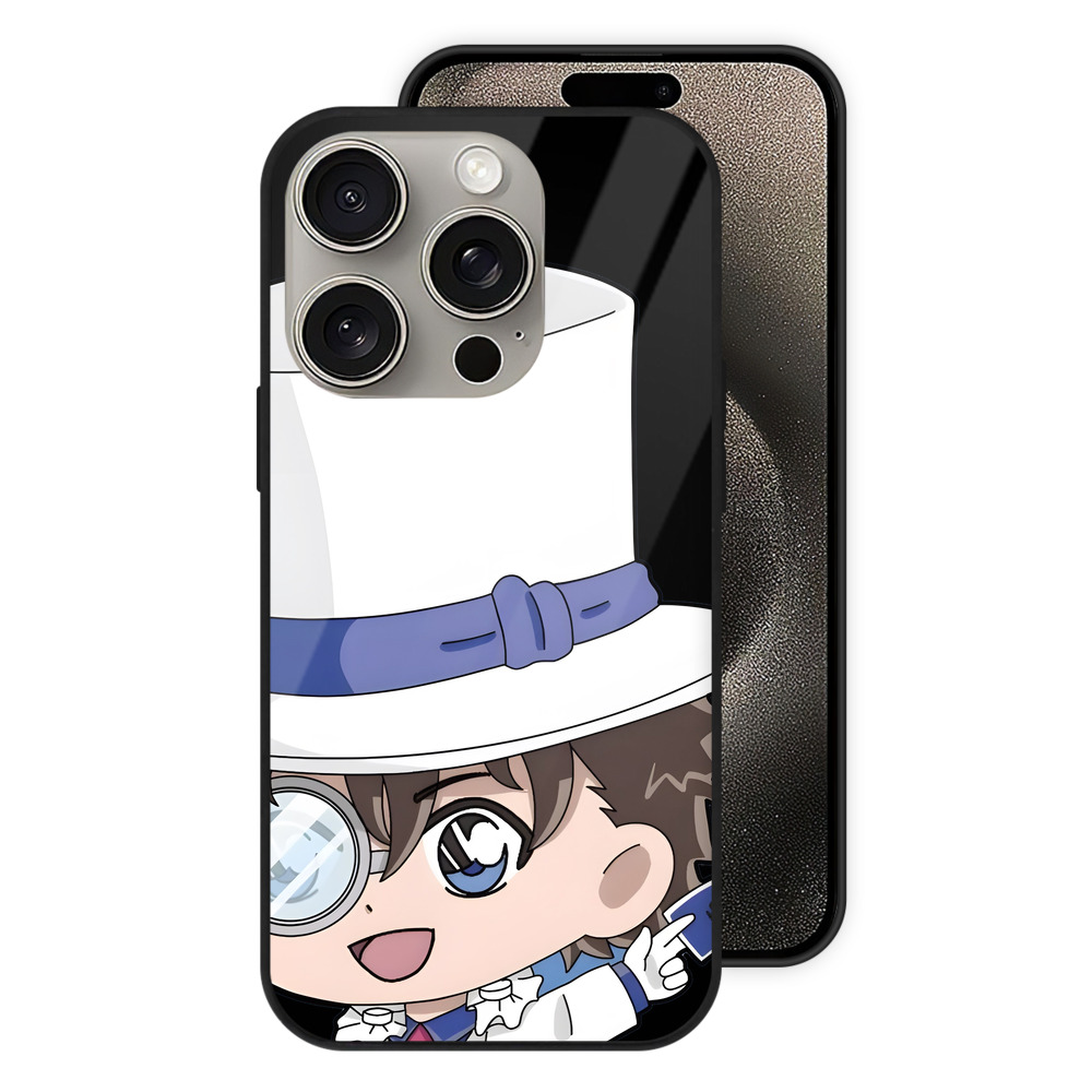 （画像用） 名探偵コナン くろば かいと Detective Conan Kuroba Kaito 【iPhone15Pro対応】スマホケース 耐衝撃＆黄変防止 背面ガラス