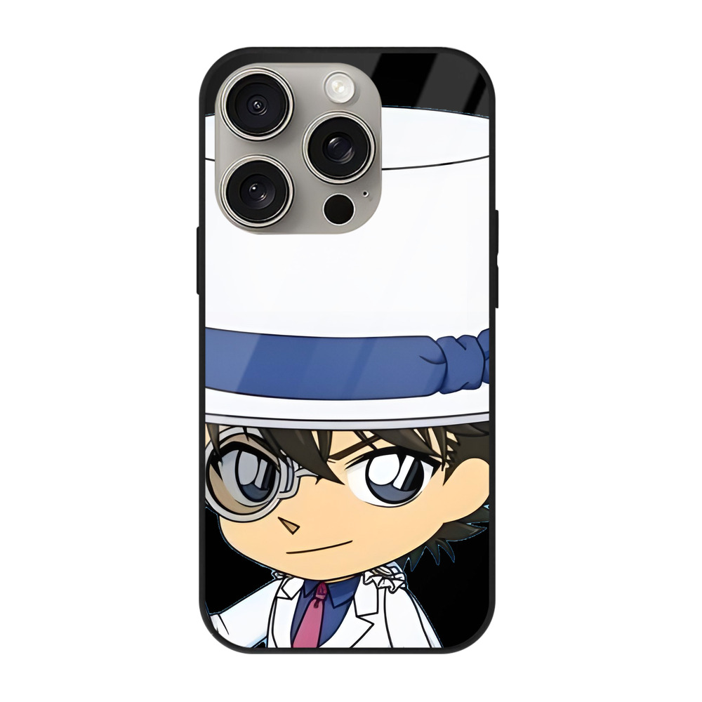 （画像用） 名探偵コナン くろば かいと Detective Conan Kuroba Kaito 【iPhone15Pro対応】スマホケース 耐衝撃＆黄変防止 背面ガラス