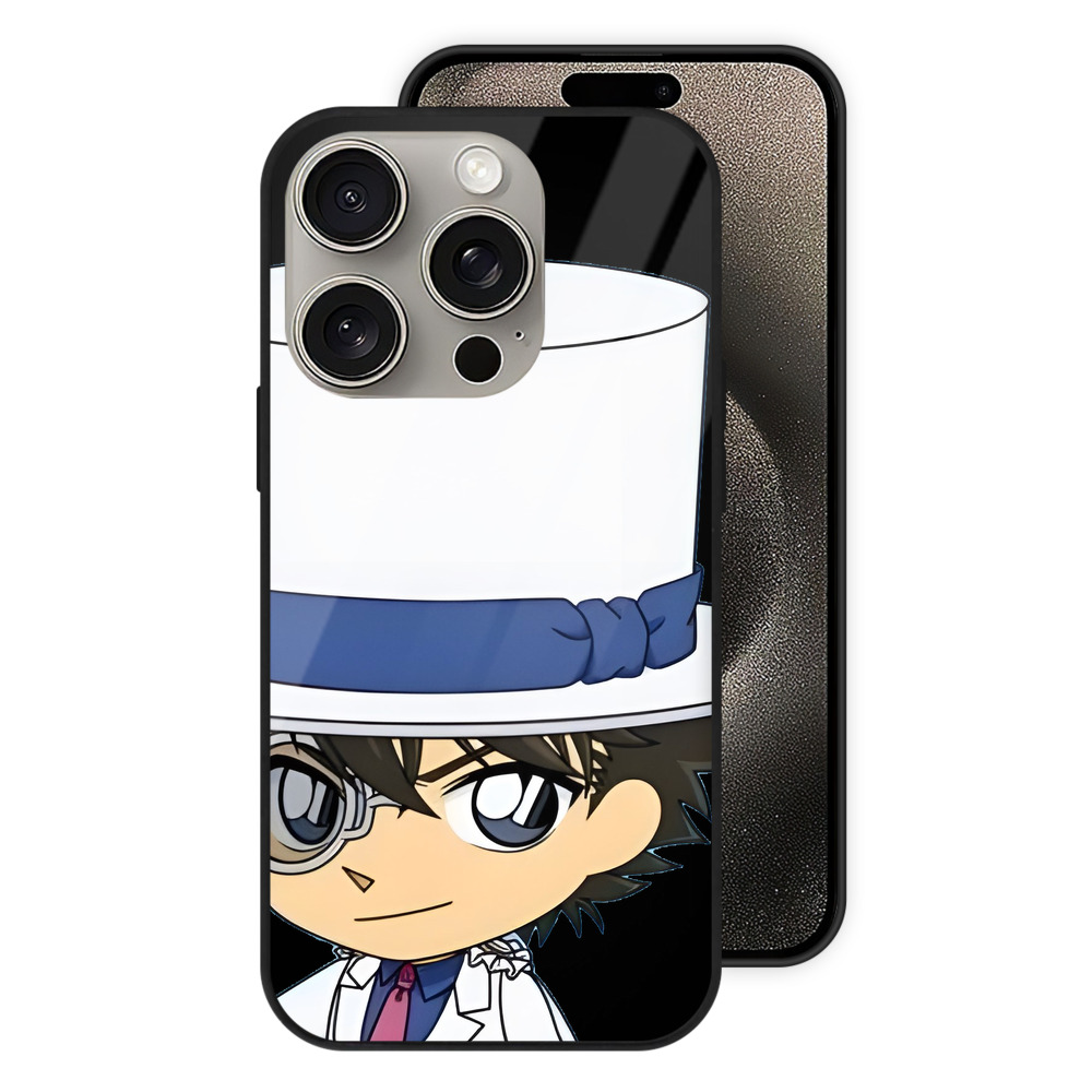 （画像用） 名探偵コナン くろば かいと Detective Conan Kuroba Kaito 【iPhone15Pro対応】スマホケース 耐衝撃＆黄変防止 背面ガラス