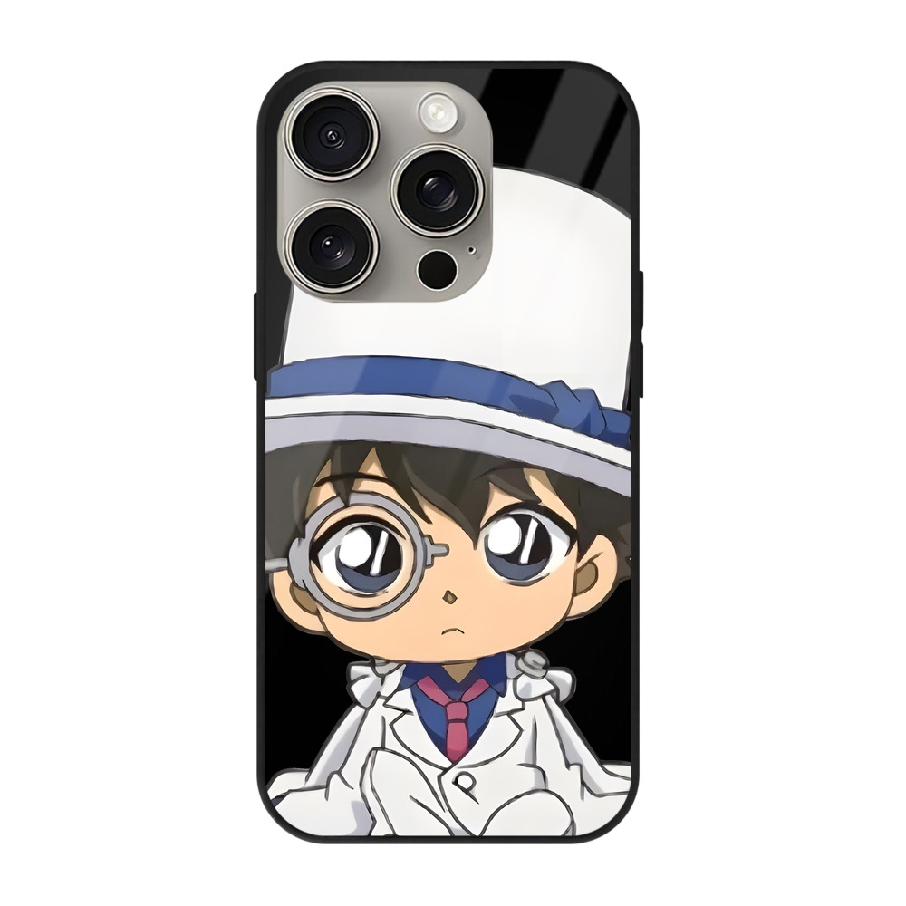 （画像用） 名探偵コナン くろば かいと Detective Conan Kuroba Kaito 【iPhone15Pro対応】スマホケース 耐衝撃＆黄変防止 背面ガラス