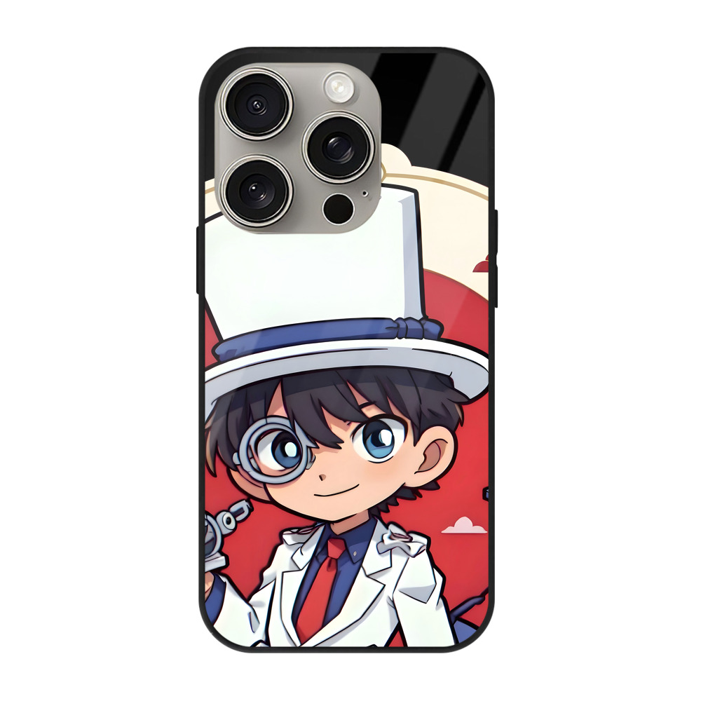 （画像用） 名探偵コナン くろば かいと Detective Conan Kuroba Kaito 【iPhone15Pro対応】スマホケース 耐衝撃＆黄変防止 背面ガラス