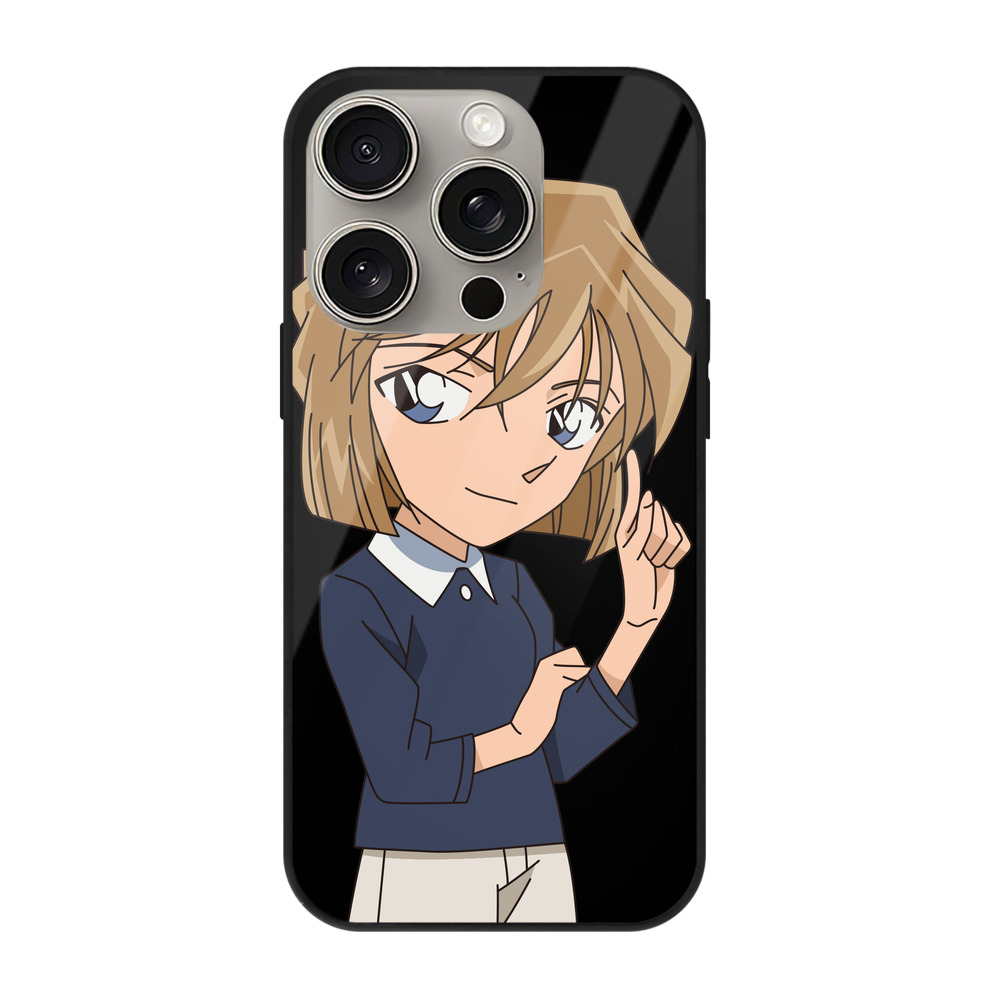 （画像用） 名探偵コナン 灰原 哀 はいばら あい Detective Conan Anita Hailey、Vi Graythorn Haibara Ai 【iPhone15Pro対応】スマホケース 耐衝撃＆黄変防止 背面ガラス