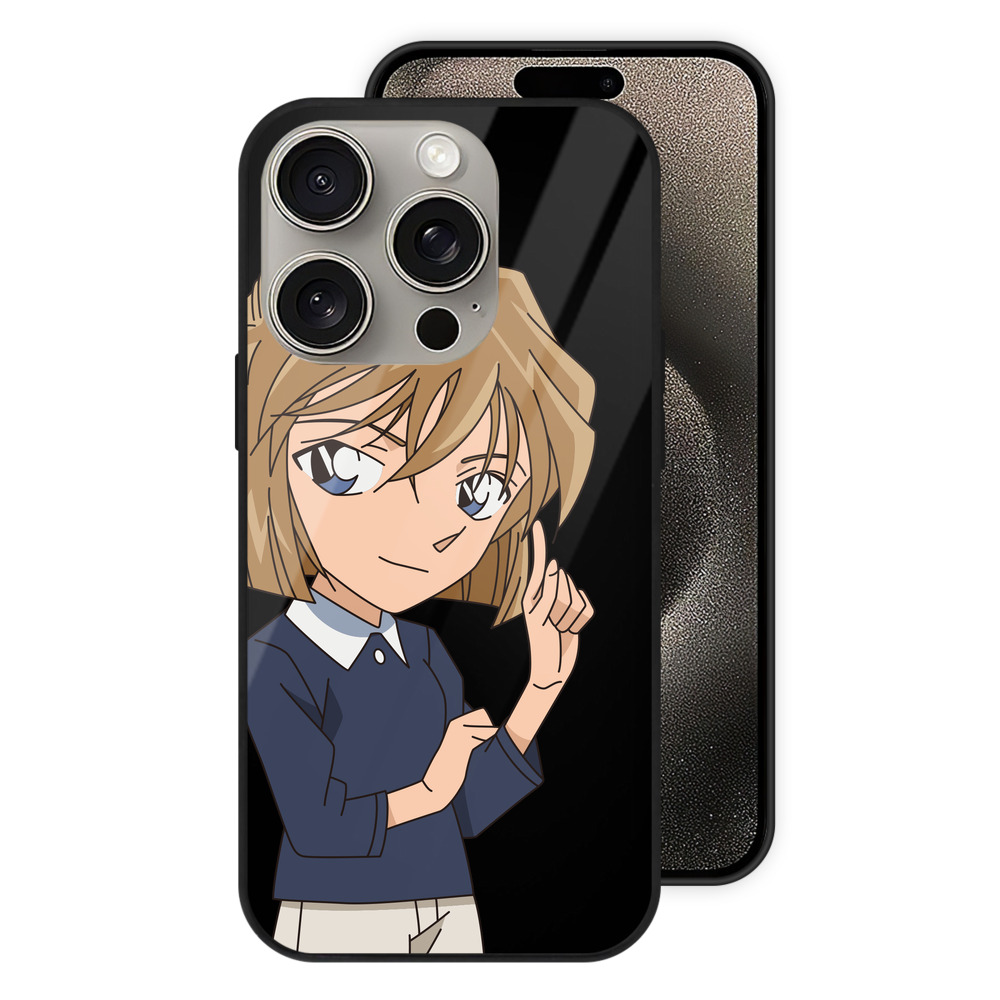 （画像用） 名探偵コナン 灰原 哀 はいばら あい Detective Conan Anita Hailey、Vi Graythorn Haibara Ai 【iPhone15Pro対応】スマホケース 耐衝撃＆黄変防止 背面ガラス