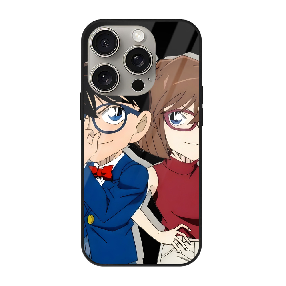 （画像用） 名探偵コナン 灰原 哀 はいばら あい Detective Conan Anita Hailey、Vi Graythorn Haibara Ai 【iPhone15Pro対応】スマホケース 耐衝撃＆黄変防止 背面ガラス
