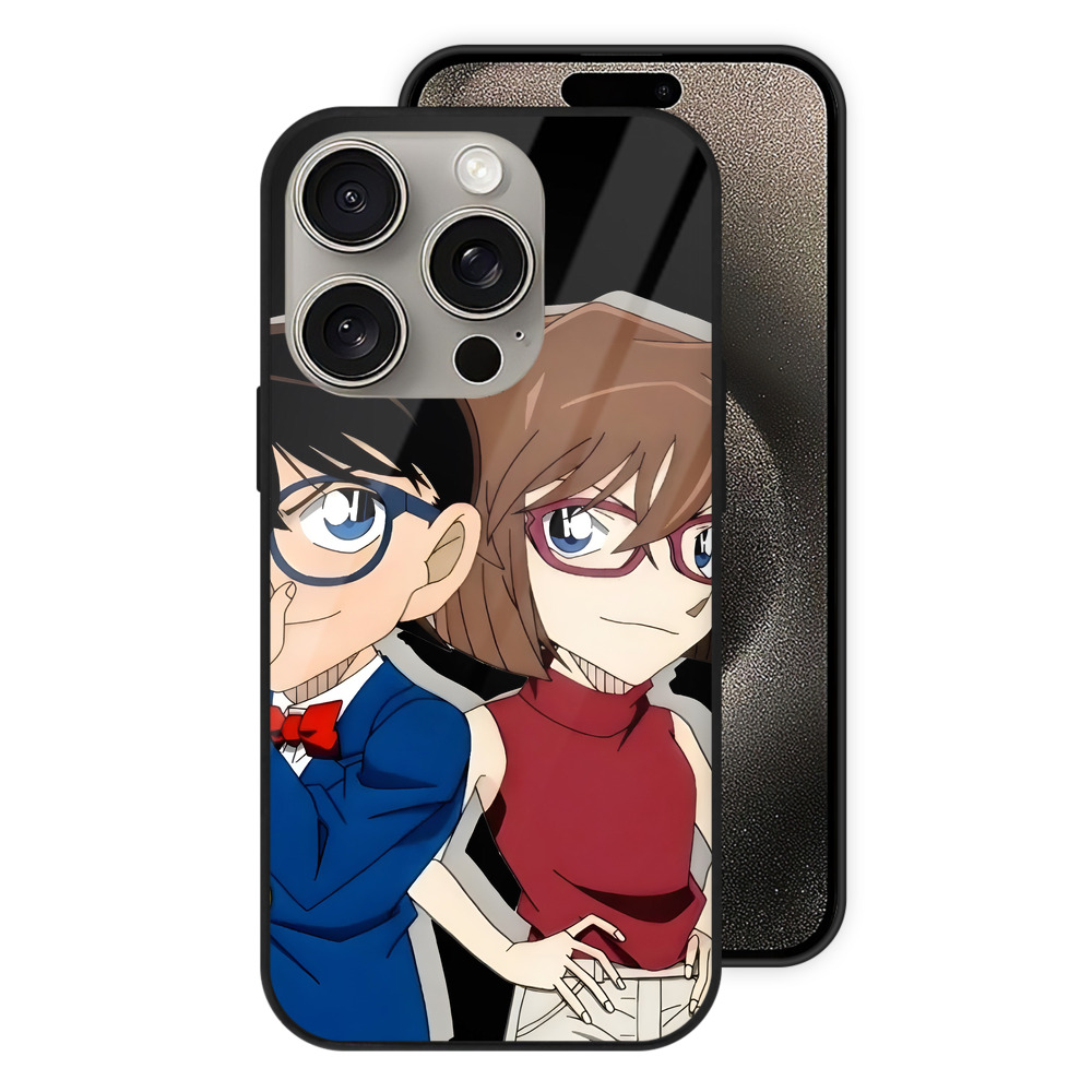 （画像用） 名探偵コナン 灰原 哀 はいばら あい Detective Conan Anita Hailey、Vi Graythorn Haibara Ai 【iPhone15Pro対応】スマホケース 耐衝撃＆黄変防止 背面ガラス
