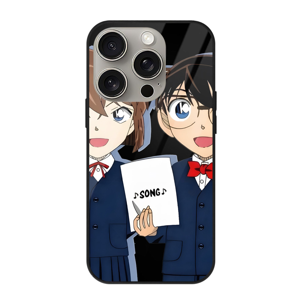 （画像用） 名探偵コナン 灰原 哀 はいばら あい Detective Conan Anita Hailey、Vi Graythorn Haibara Ai 【iPhone15Pro対応】スマホケース 耐衝撃＆黄変防止 背面ガラス