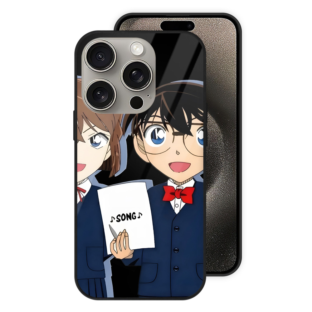 （画像用） 名探偵コナン 灰原 哀 はいばら あい Detective Conan Anita Hailey、Vi Graythorn Haibara Ai 【iPhone15Pro対応】スマホケース 耐衝撃＆黄変防止 背面ガラス