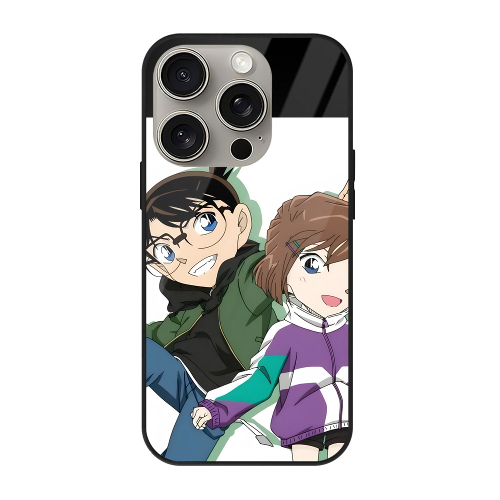 （画像用） 名探偵コナン 灰原 哀 はいばら あい Detective Conan Anita Hailey、Vi Graythorn Haibara Ai 【iPhone15Pro対応】スマホケース 耐衝撃＆黄変防止 背面ガラス