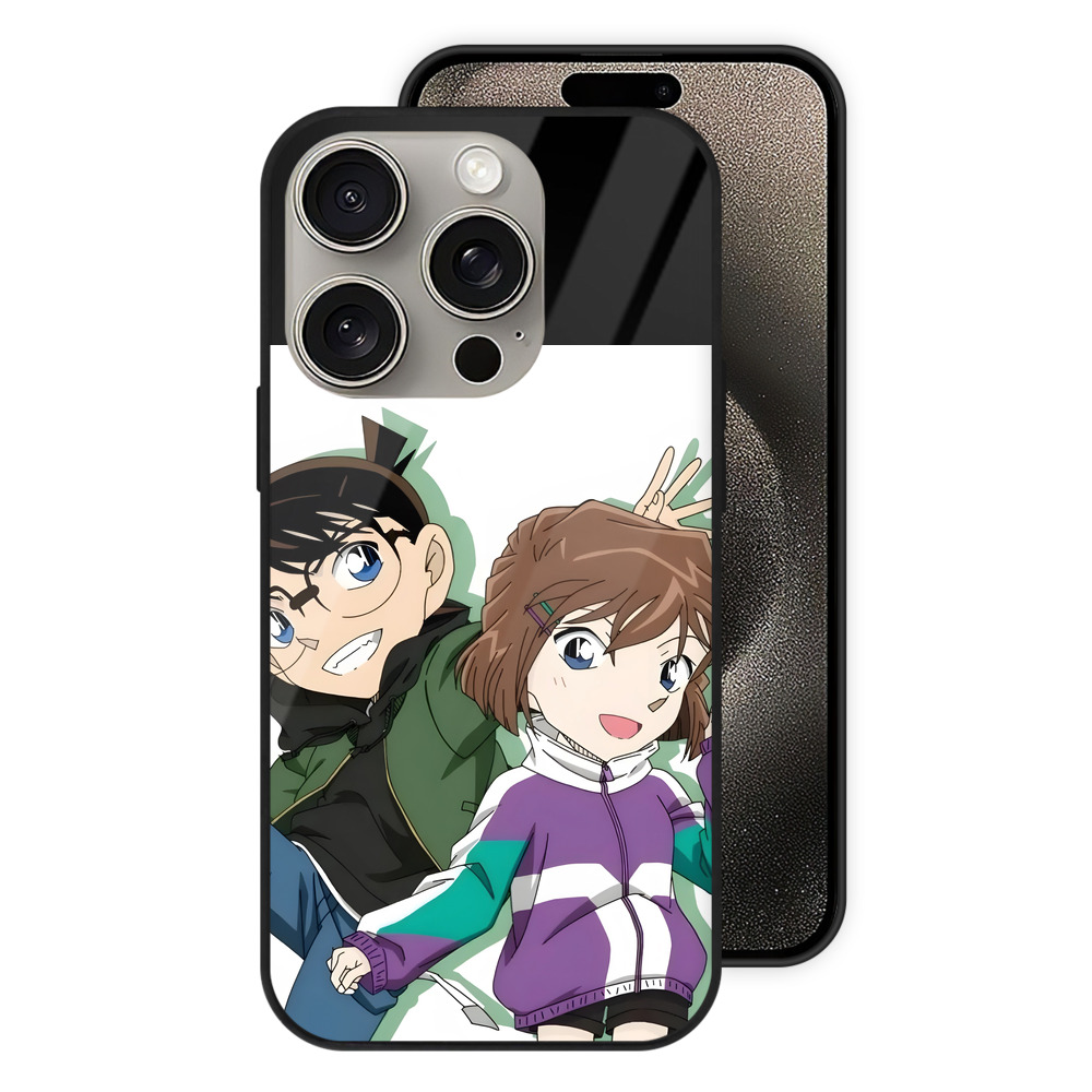 （画像用） 名探偵コナン 灰原 哀 はいばら あい Detective Conan Anita Hailey、Vi Graythorn Haibara Ai 【iPhone15Pro対応】スマホケース 耐衝撃＆黄変防止 背面ガラス