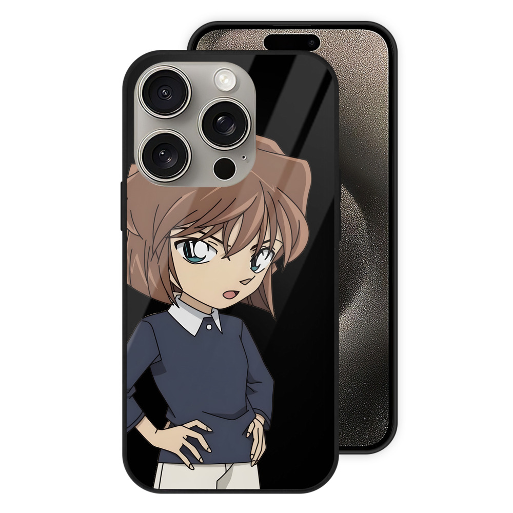（画像用） 名探偵コナン 灰原 哀 はいばら あい Detective Conan Anita Hailey、Vi Graythorn Haibara Ai 【iPhone15Pro対応】スマホケース 耐衝撃＆黄変防止 背面ガラス