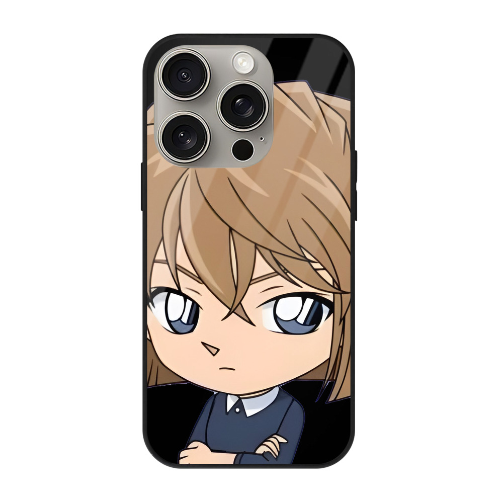 （画像用） 名探偵コナン 灰原 哀 はいばら あい Detective Conan Anita Hailey、Vi Graythorn Haibara Ai 【iPhone15Pro対応】スマホケース 耐衝撃＆黄変防止 背面ガラス
