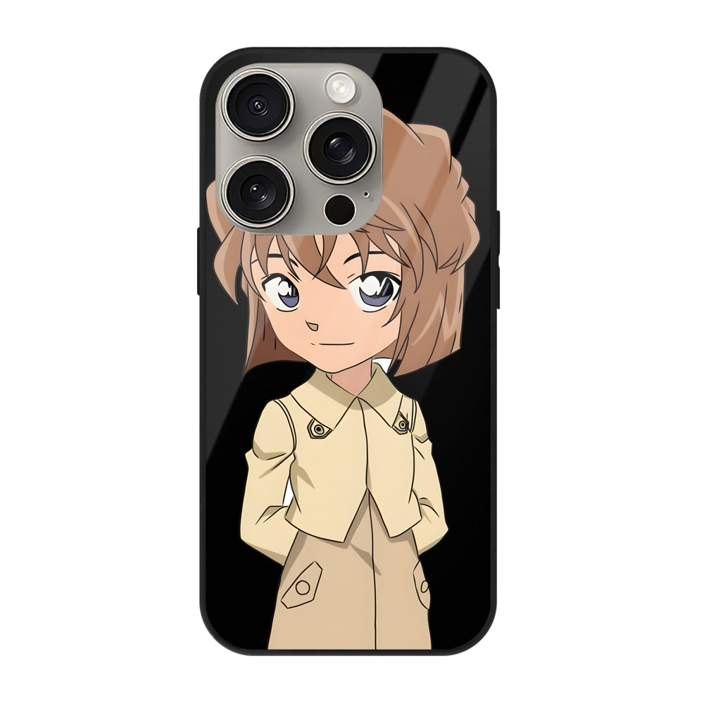（画像用） 名探偵コナン 灰原 哀 はいばら あい Detective Conan Anita Hailey、Vi Graythorn Haibara Ai 【iPhone15Pro対応】スマホケース 耐衝撃＆黄変防止 背面ガラス
