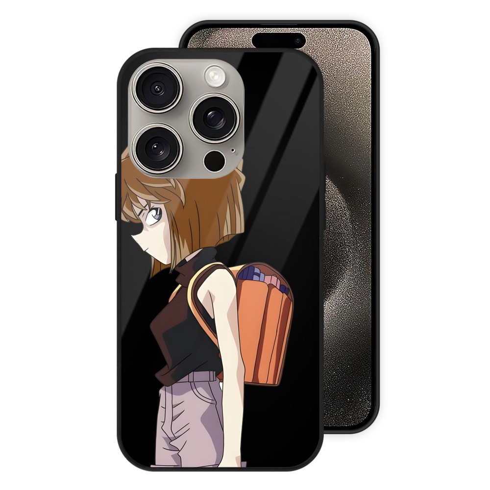 （画像用） 名探偵コナン 灰原 哀 はいばら あい Detective Conan Anita Hailey、Vi Graythorn Haibara Ai 【iPhone15Pro対応】スマホケース 耐衝撃＆黄変防止 背面ガラス