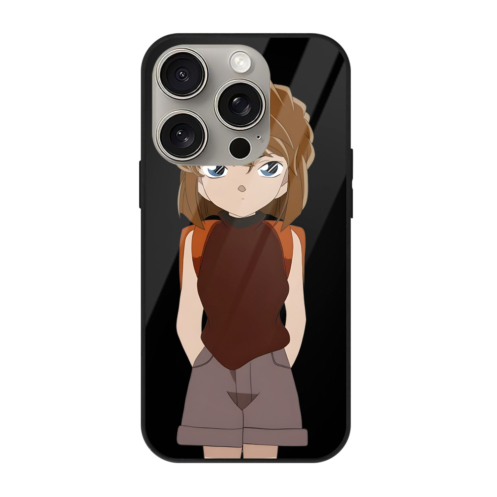 （画像用） 名探偵コナン 灰原 哀 はいばら あい Detective Conan Anita Hailey、Vi Graythorn Haibara Ai 【iPhone15Pro対応】スマホケース 耐衝撃＆黄変防止 背面ガラス