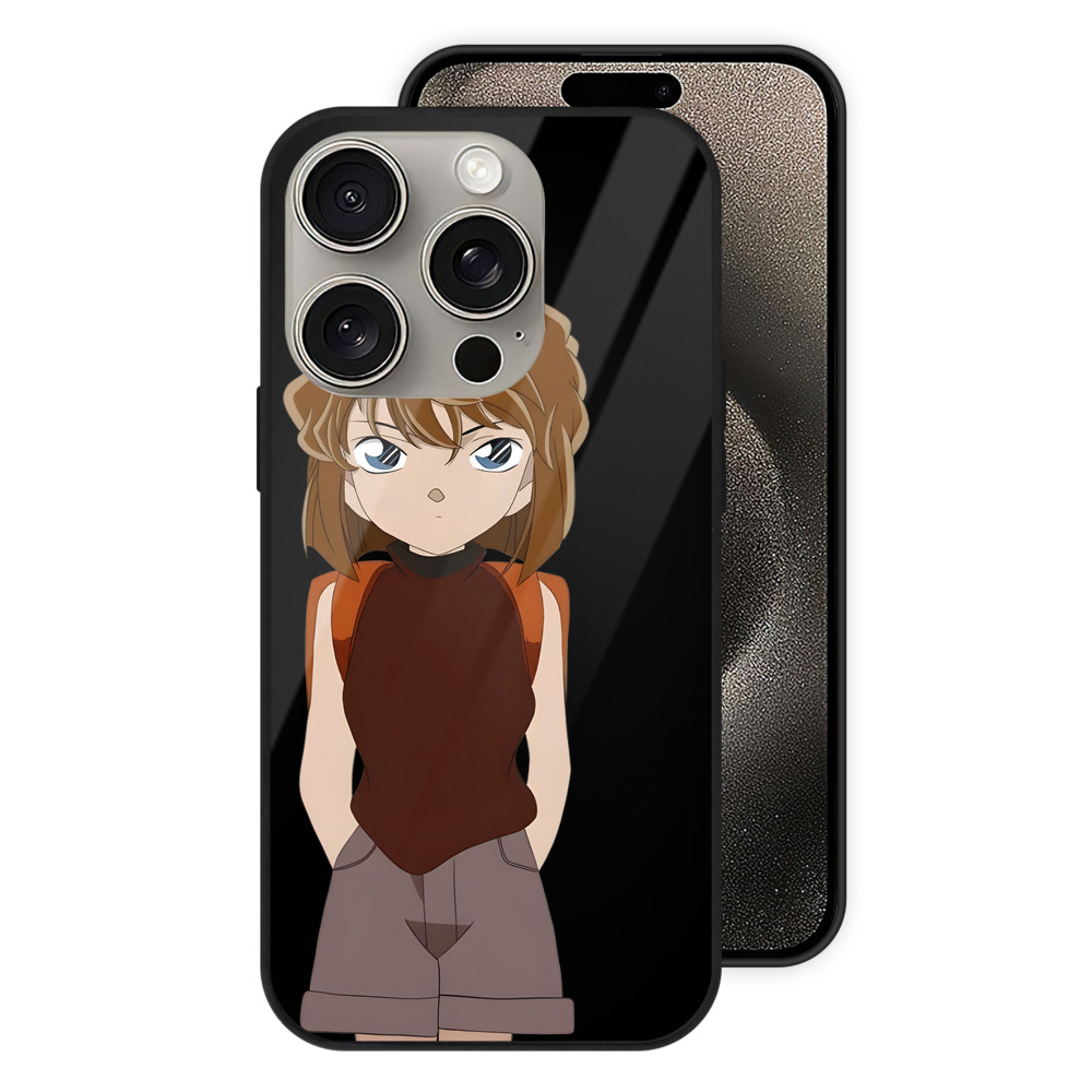 （画像用） 名探偵コナン 灰原 哀 はいばら あい Detective Conan Anita Hailey、Vi Graythorn Haibara Ai 【iPhone15Pro対応】スマホケース 耐衝撃＆黄変防止 背面ガラス