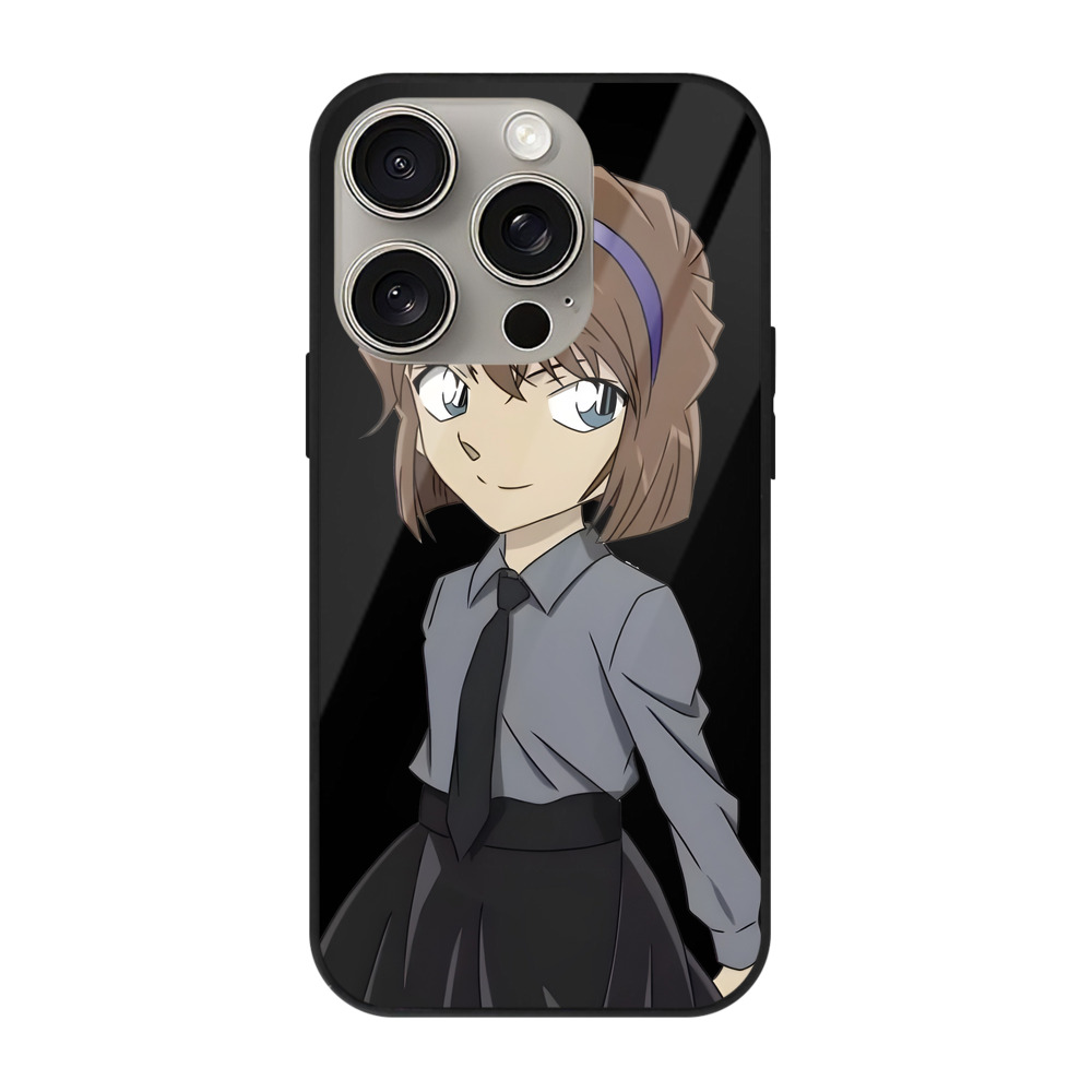 （画像用） 名探偵コナン 灰原 哀 はいばら あい Detective Conan Anita Hailey、Vi Graythorn Haibara Ai 【iPhone15Pro対応】スマホケース 耐衝撃＆黄変防止 背面ガラス