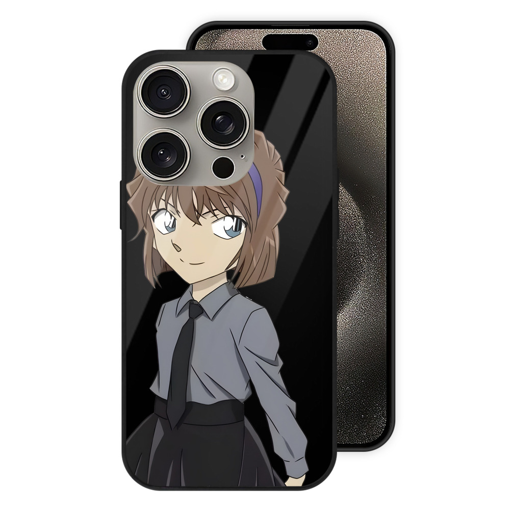 （画像用） 名探偵コナン 灰原 哀 はいばら あい Detective Conan Anita Hailey、Vi Graythorn Haibara Ai 【iPhone15Pro対応】スマホケース 耐衝撃＆黄変防止 背面ガラス