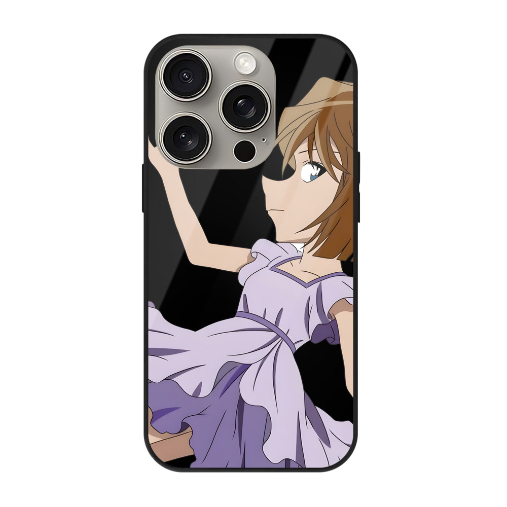 （画像用） 名探偵コナン 灰原 哀 はいばら あい Detective Conan Anita Hailey、Vi Graythorn Haibara Ai 【iPhone15Pro対応】スマホケース 耐衝撃＆黄変防止 背面ガラス